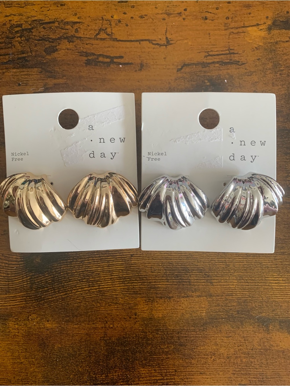a new day Shell-Style Earrings - Gold & Silver Tone